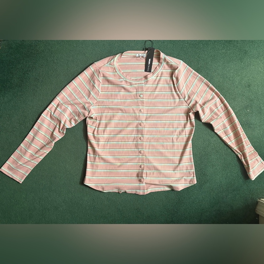 Fashion Nova Striped down button shirt
